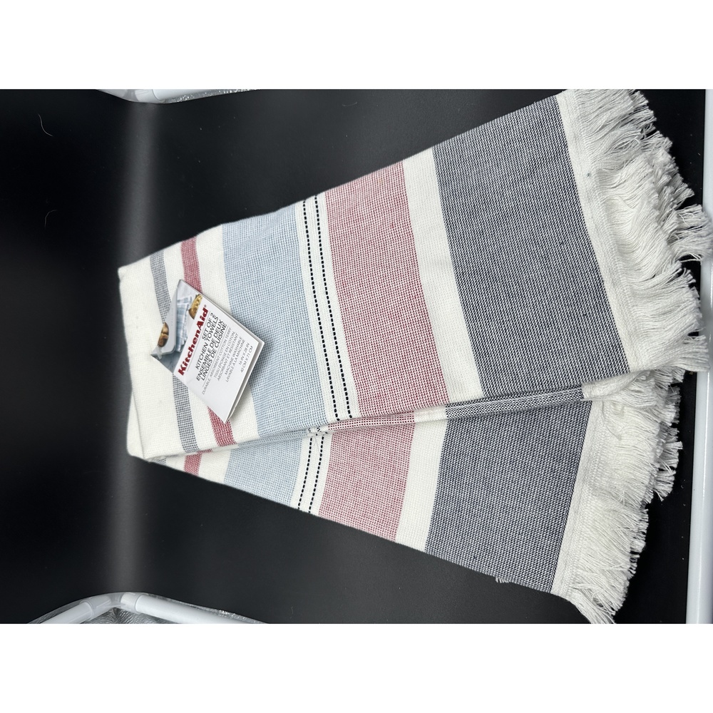 KitchenAid Striped Kitchen Towels - Red, Blue, and White
